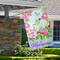 40" Pink & Blue Welcome Hummingbird Floral House Flag